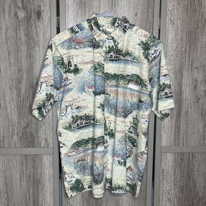 Reyn Spooner Shirt Size L Eddy Catalina Hawaiian Casual Short Sleeves
